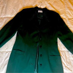 KASPER Elegant Sheath Long Sleeve Green Women’s Plus Size 14 Embroidered Dress